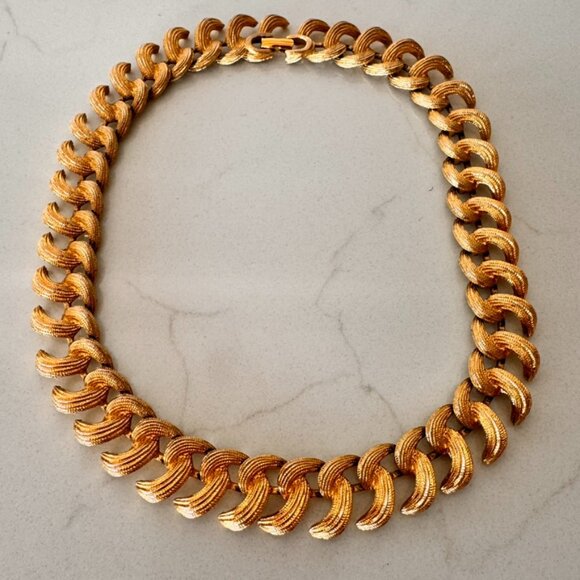 Monet Jewelry - Vintage Monet Gold Plated Statement Choker Necklace